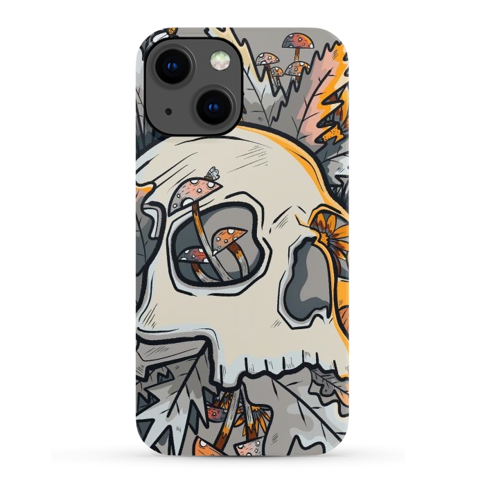 iPhone 13 SlimFit The mushrooms and skull by Steve Wade (Swade)