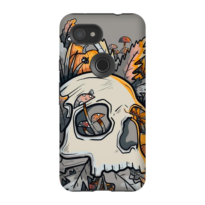 Pixel 3A StrongFit The mushrooms and skull by Steve Wade (Swade)