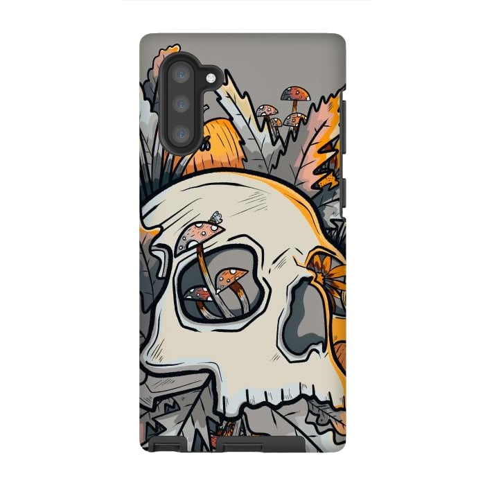 Galaxy Note 10 StrongFit The mushrooms and skull by Steve Wade (Swade)