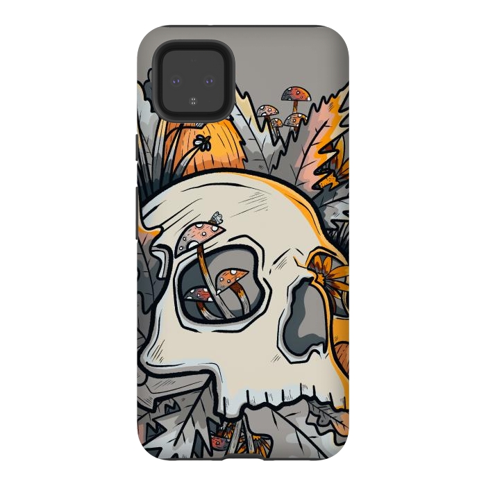 Pixel 4XL StrongFit The mushrooms and skull by Steve Wade (Swade)