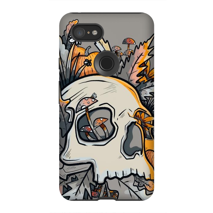 Pixel 3XL StrongFit The mushrooms and skull by Steve Wade (Swade)