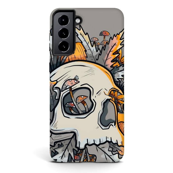 Galaxy S21 StrongFit The mushrooms and skull by Steve Wade (Swade)