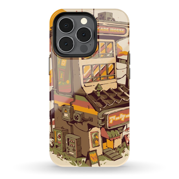 iPhone 13 pro StrongFit Arcade House by Ilustrata