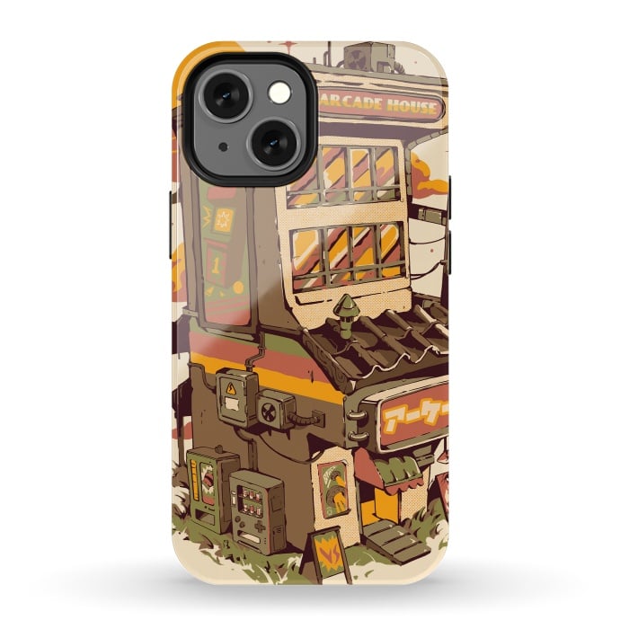 iPhone 13 mini StrongFit Arcade House by Ilustrata