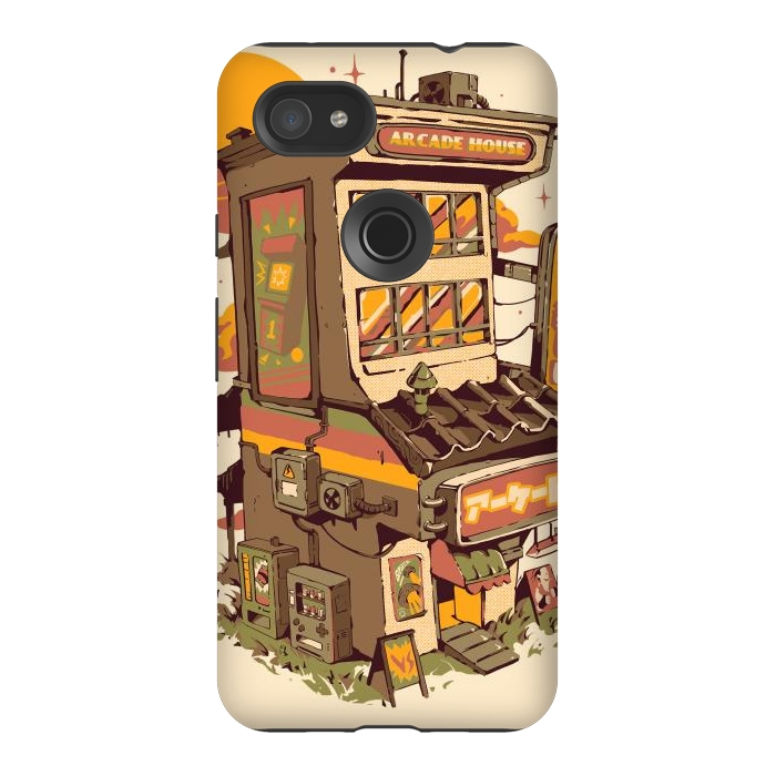 Pixel 3AXL StrongFit Arcade House by Ilustrata