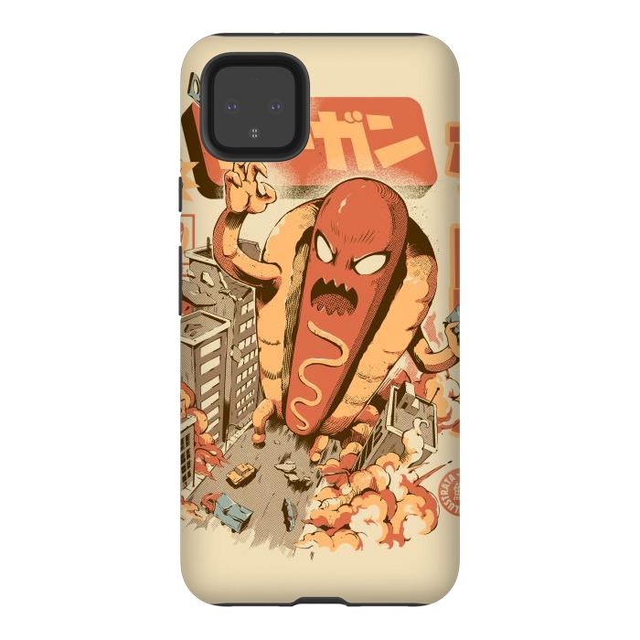 Pixel 4XL StrongFit Great Hot Dog by Ilustrata
