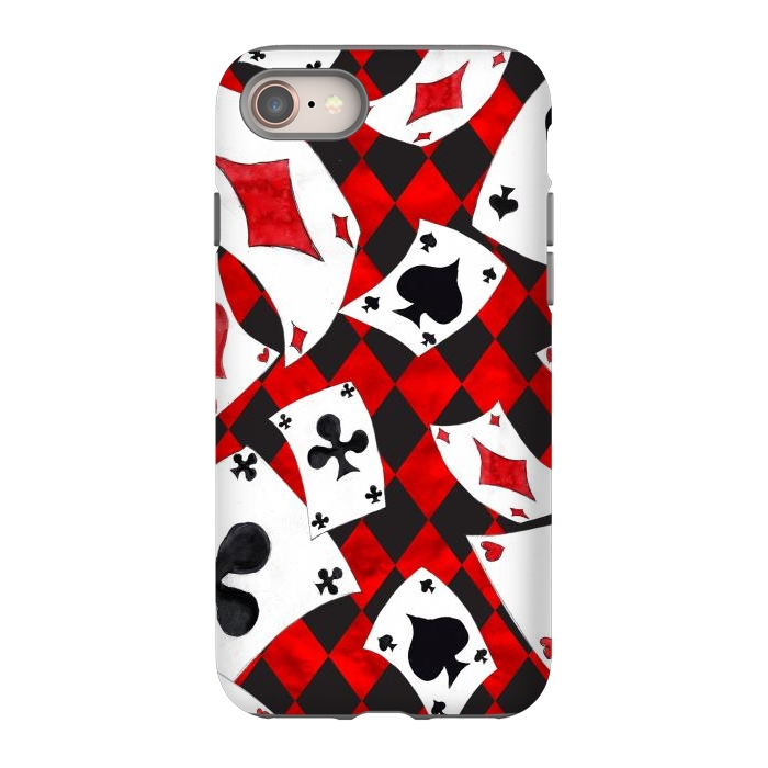 iPhone 8 StrongFit alice-playing cards by haroulita