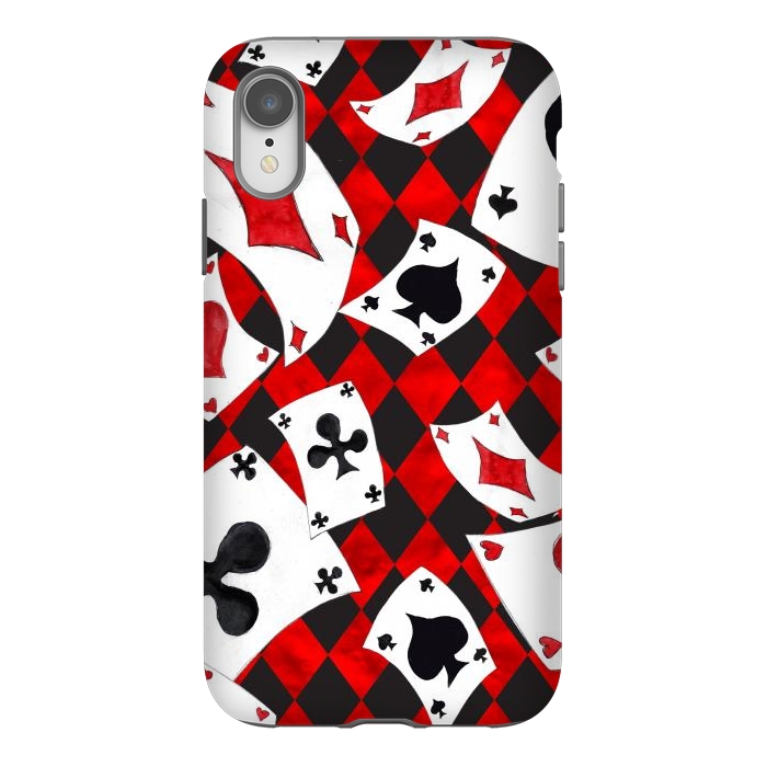 iPhone Xr StrongFit alice-playing cards by haroulita