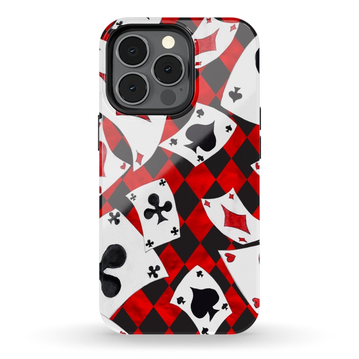 iPhone 13 pro StrongFit alice-playing cards by haroulita