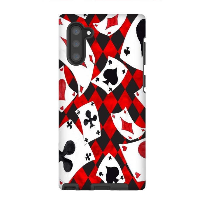 Galaxy Note 10 StrongFit alice-playing cards by haroulita