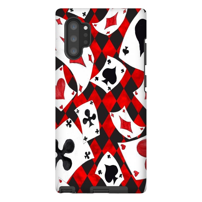 Galaxy Note 10 plus StrongFit alice-playing cards by haroulita