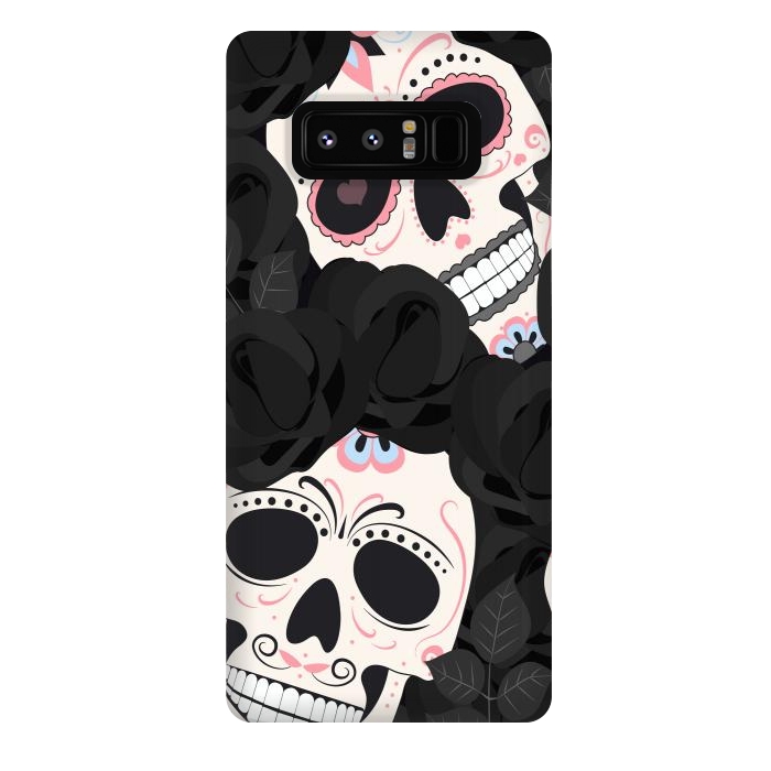 Galaxy Note 8 StrongFit black white sugar skull by haroulita