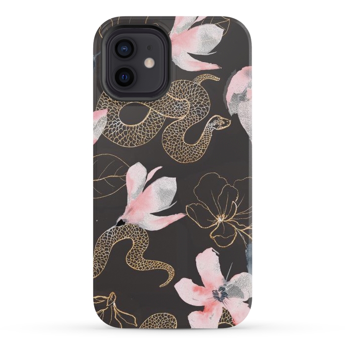 iPhone 12 mini StrongFit gold snake by haroulita