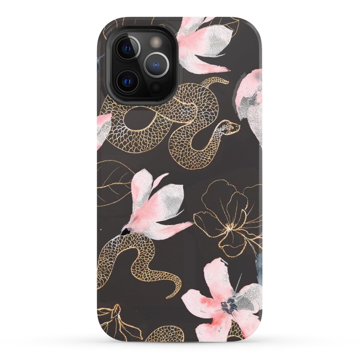 iPhone 12 Pro StrongFit gold snake by haroulita