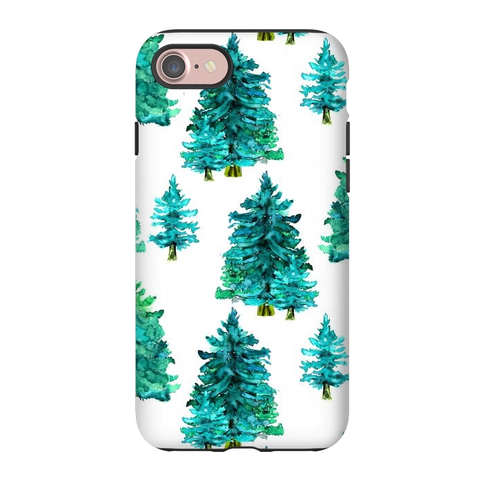 iPhone 7 StrongFit Christmas watercolor trees by haroulita