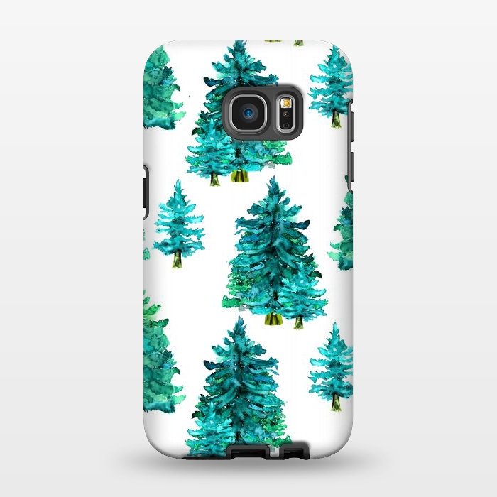 Galaxy S7 EDGE StrongFit Christmas watercolor trees by haroulita