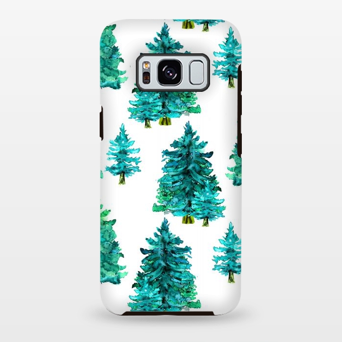 Galaxy S8 plus StrongFit Christmas watercolor trees by haroulita