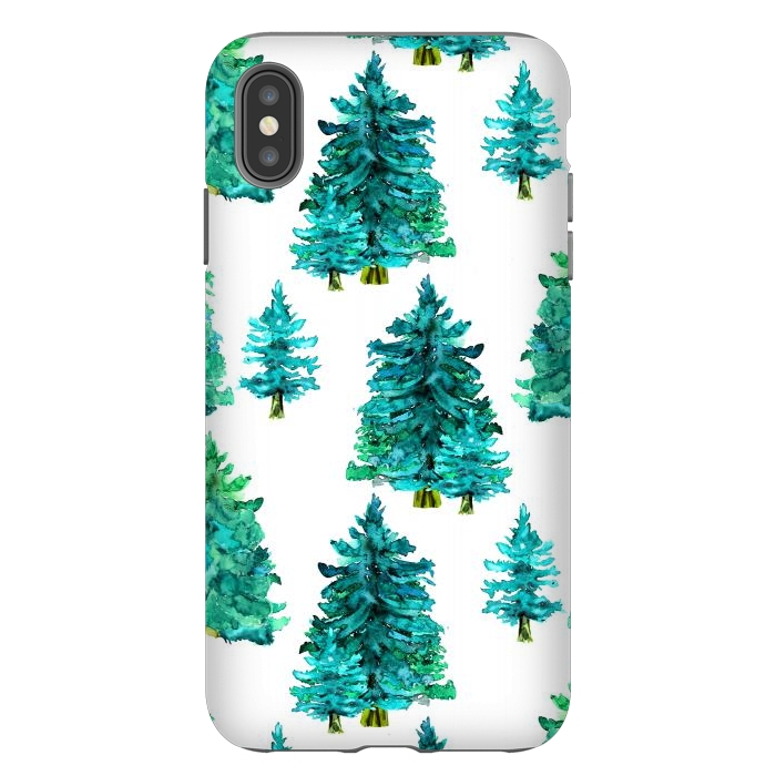 iPhone Xs Max StrongFit Christmas watercolor trees by haroulita