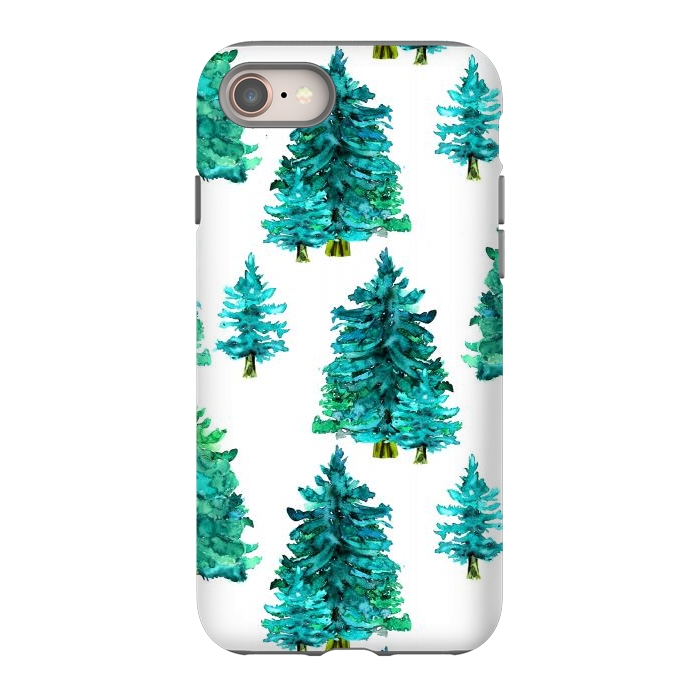 iPhone SE StrongFit Christmas watercolor trees by haroulita