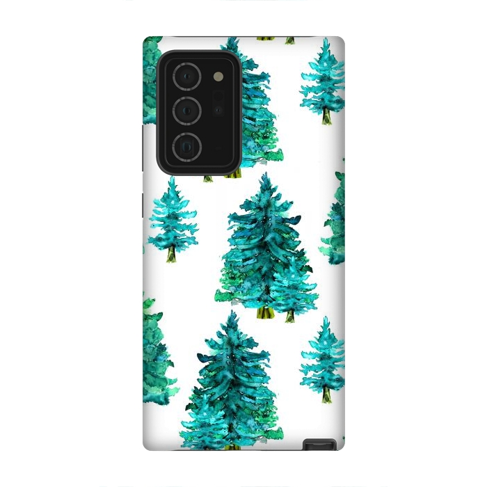 Galaxy Note 20 Ultra StrongFit Christmas watercolor trees by haroulita