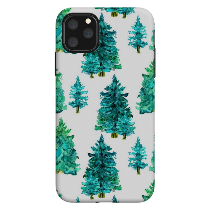 iPhone 11 Pro Max StrongFit Christmas watercolor trees by haroulita