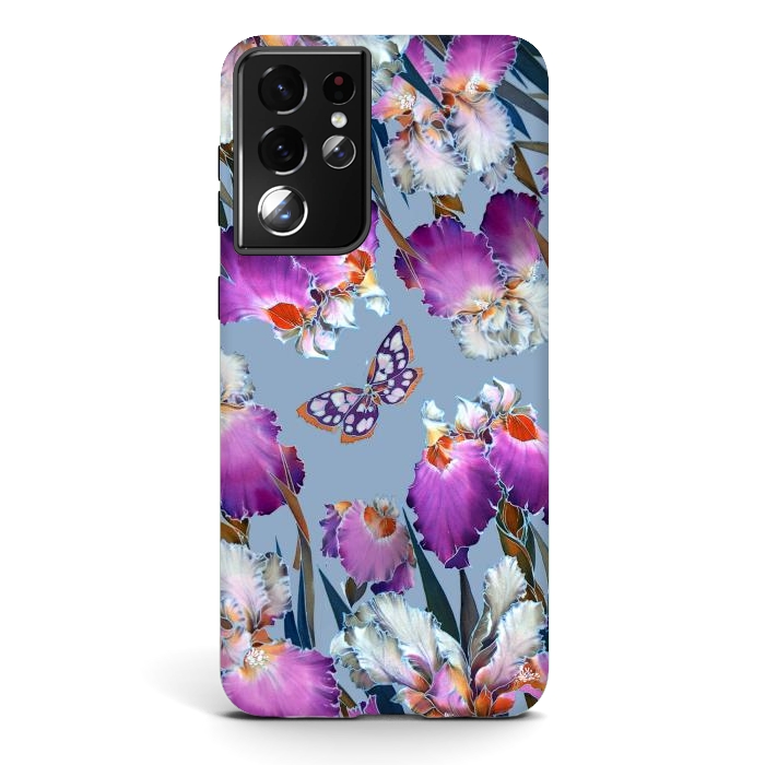 Galaxy S21 ultra StrongFit purple lilac flowers by haroulita