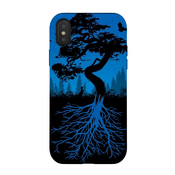 iPhone Xs / X StrongFit Bonsai roots at night by Alberto
