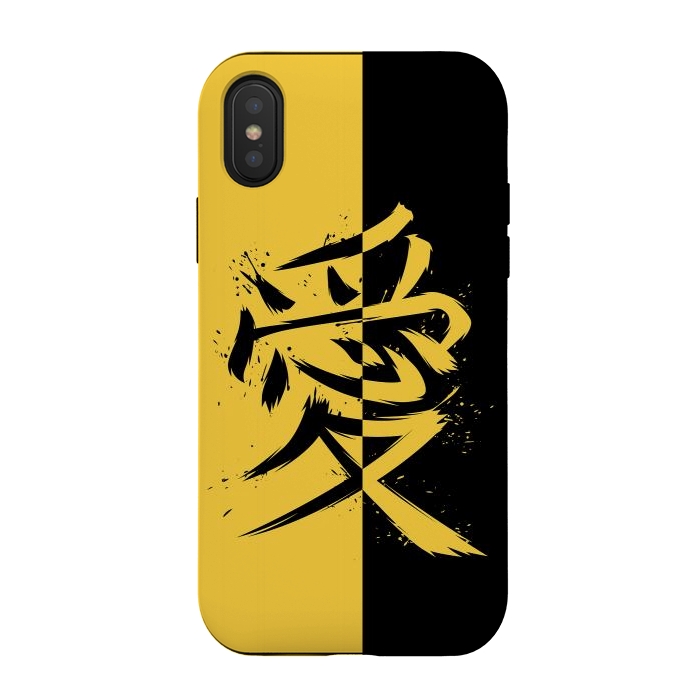 iPhone Xs / X StrongFit Kanji yellow and black by Alberto