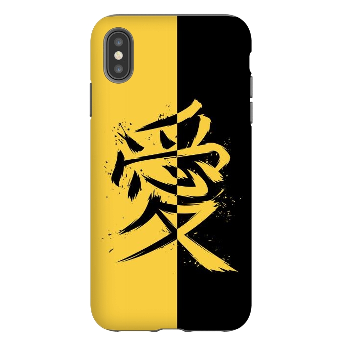 iPhone Xs Max StrongFit Kanji yellow and black by Alberto