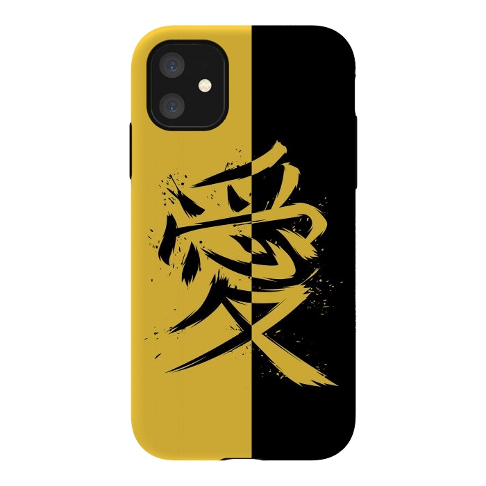 iPhone 11 StrongFit Kanji yellow and black by Alberto