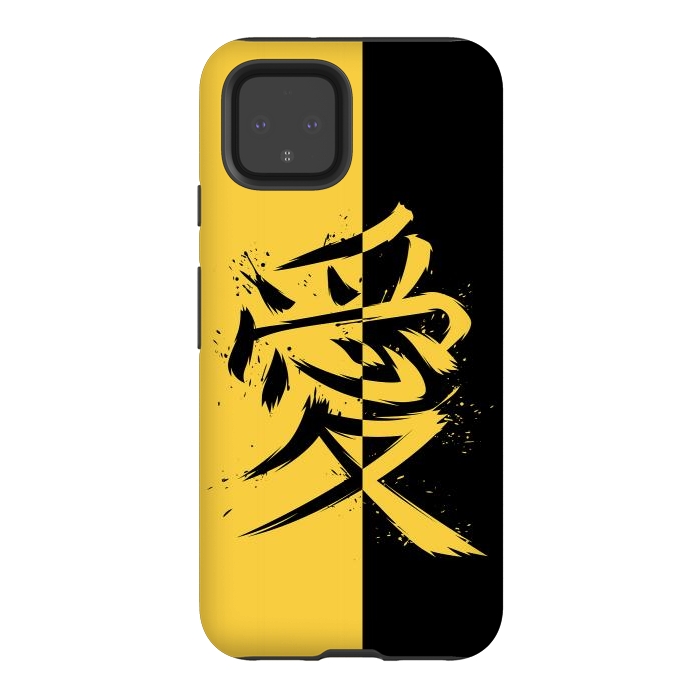 Pixel 4 StrongFit Kanji yellow and black by Alberto