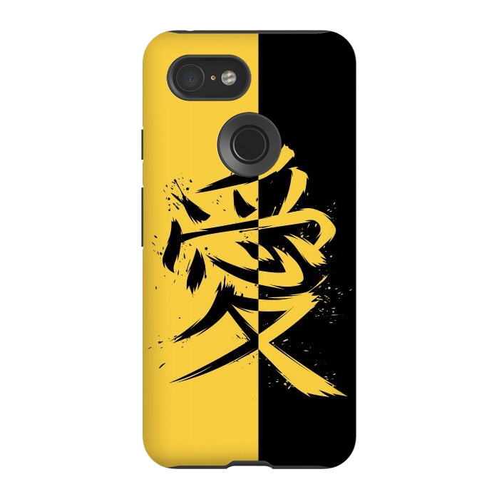 Pixel 3 StrongFit Kanji yellow and black by Alberto