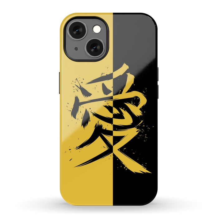 iPhone 13 StrongFit Kanji yellow and black by Alberto