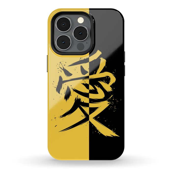 iPhone 13 pro StrongFit Kanji yellow and black by Alberto