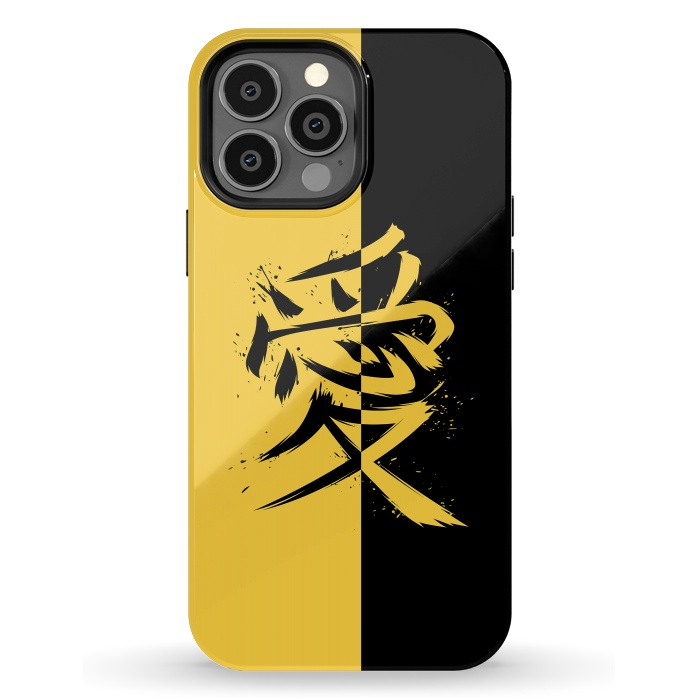 iPhone 13 Pro Max StrongFit Kanji yellow and black by Alberto
