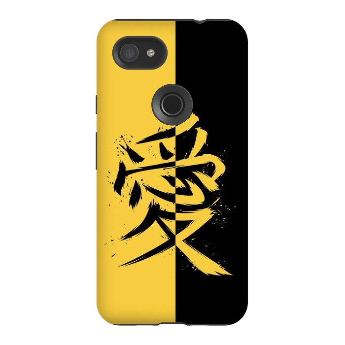 Pixel 3AXL StrongFit Kanji yellow and black by Alberto
