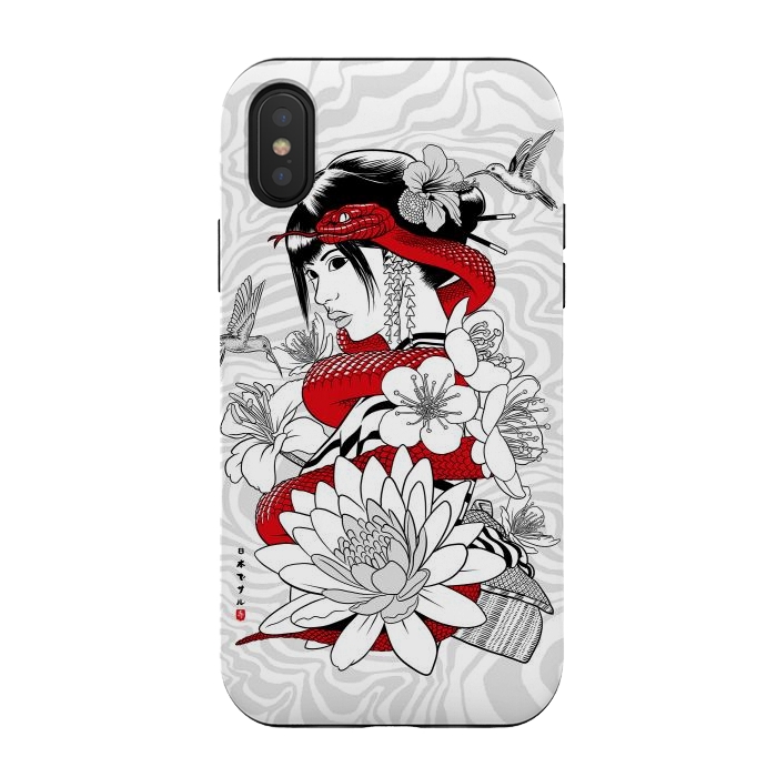 iPhone Xs / X StrongFit Snake and Geisha by Alberto