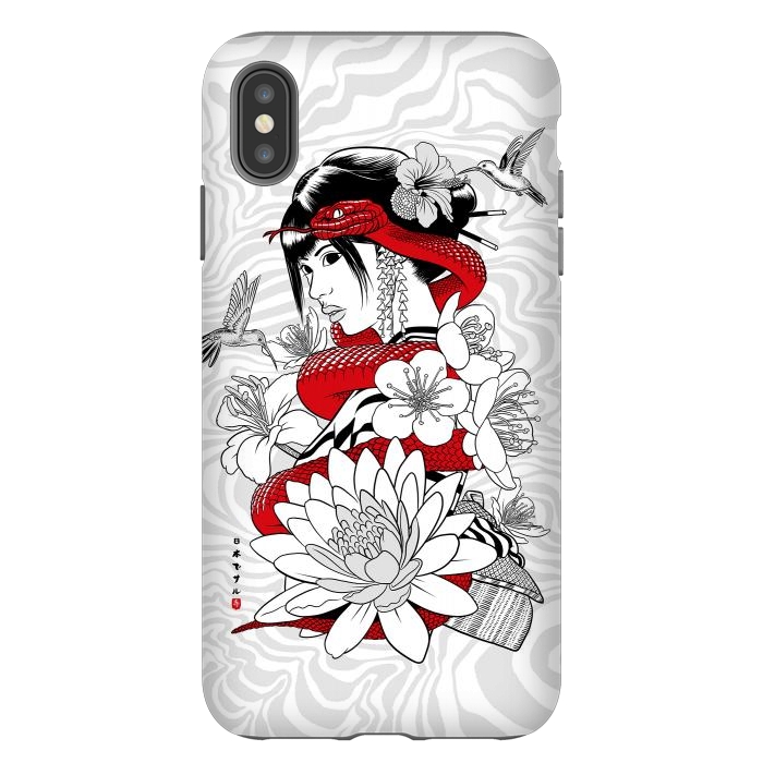 iPhone Xs Max StrongFit Snake and Geisha by Alberto
