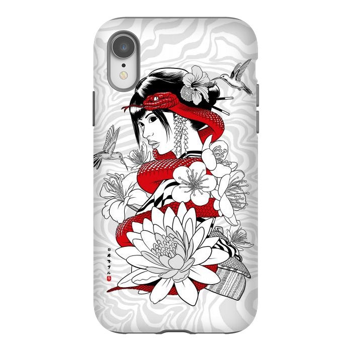 iPhone Xr StrongFit Snake and Geisha by Alberto