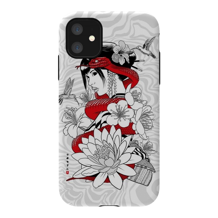 iPhone 11 StrongFit Snake and Geisha by Alberto