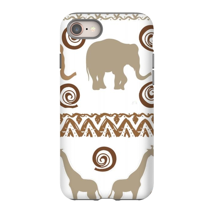 iPhone 8 StrongFit giraffe and elephant by haroulita