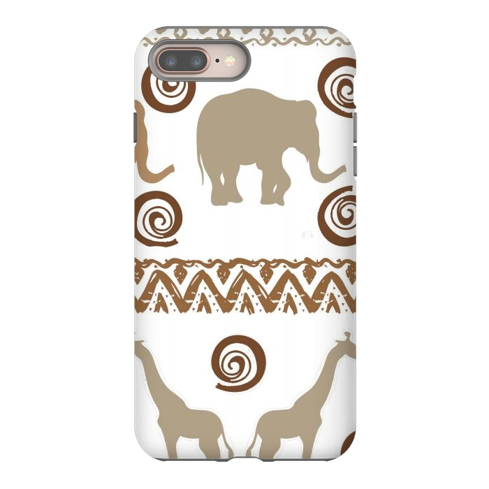 iPhone 8 plus StrongFit giraffe and elephant by haroulita