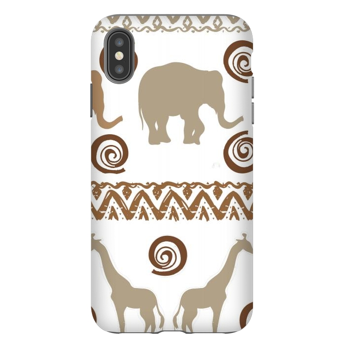 iPhone Xs Max StrongFit giraffe and elephant by haroulita