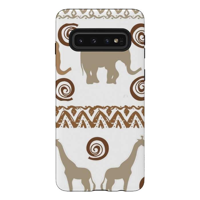 Galaxy S10 StrongFit giraffe and elephant by haroulita