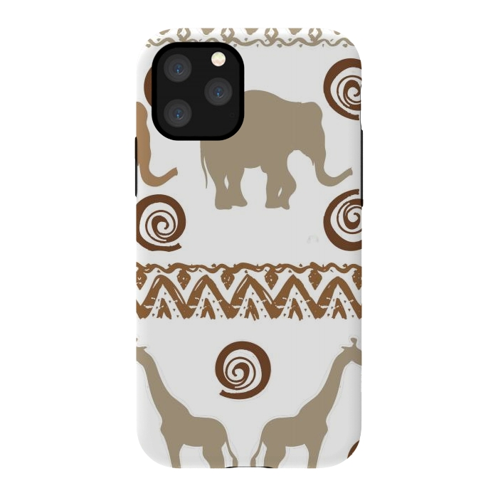 iPhone 11 Pro StrongFit giraffe and elephant by haroulita