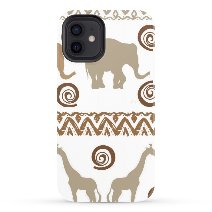 iPhone 12 StrongFit giraffe and elephant by haroulita