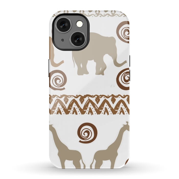 iPhone 13 StrongFit giraffe and elephant by haroulita