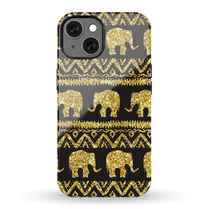 iPhone 13 StrongFit glitter elephant by haroulita