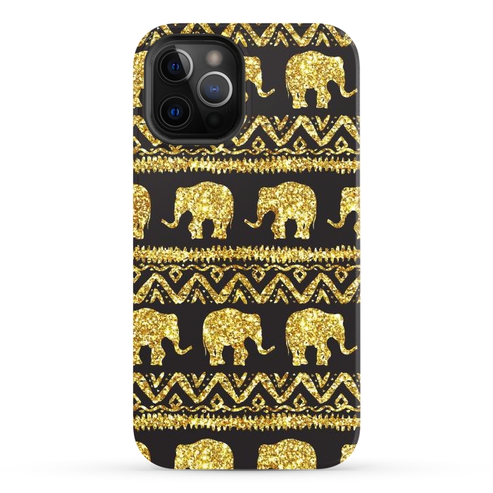 iPhone 12 Pro Max StrongFit glitter elephant by haroulita