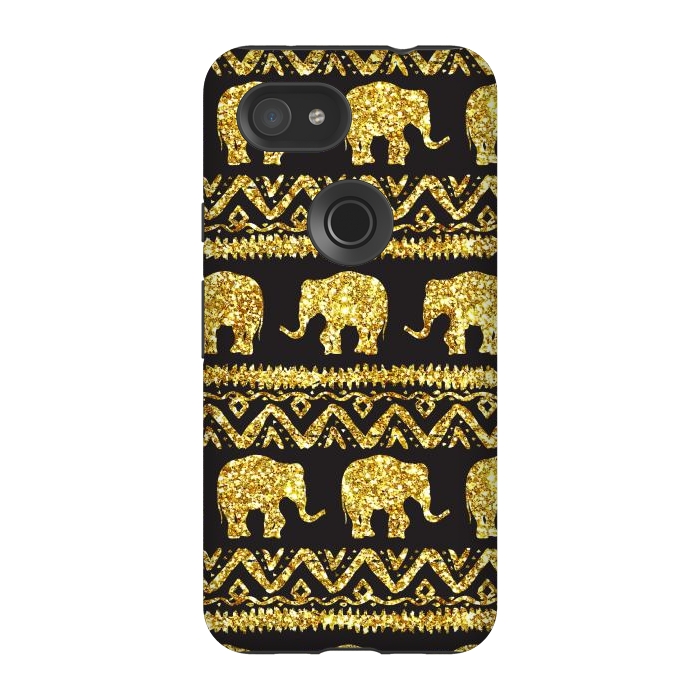 Pixel 3A StrongFit glitter elephant by haroulita
